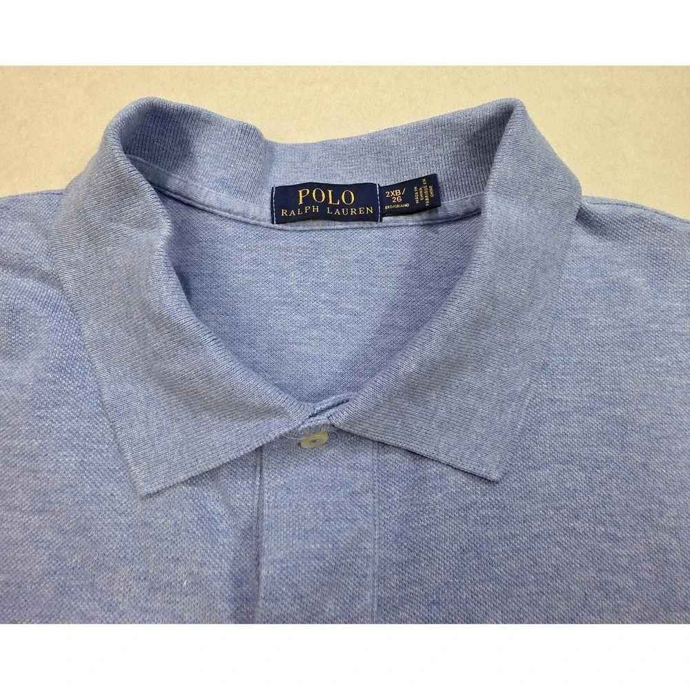 Polo Ralph Lauren Polo Shirt Mens 2XB Big Blue on Blue Pony Pique LIMITED‎ USE